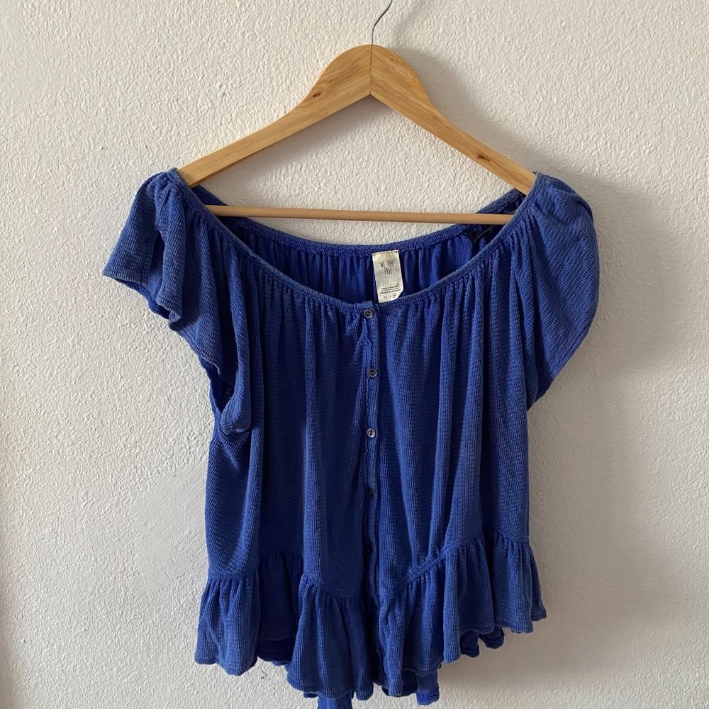 Off the Shoulder knit peplum Top